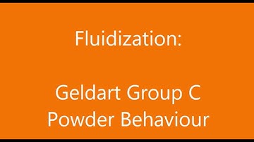 Fluidisation: Geldart Group C Behaviour