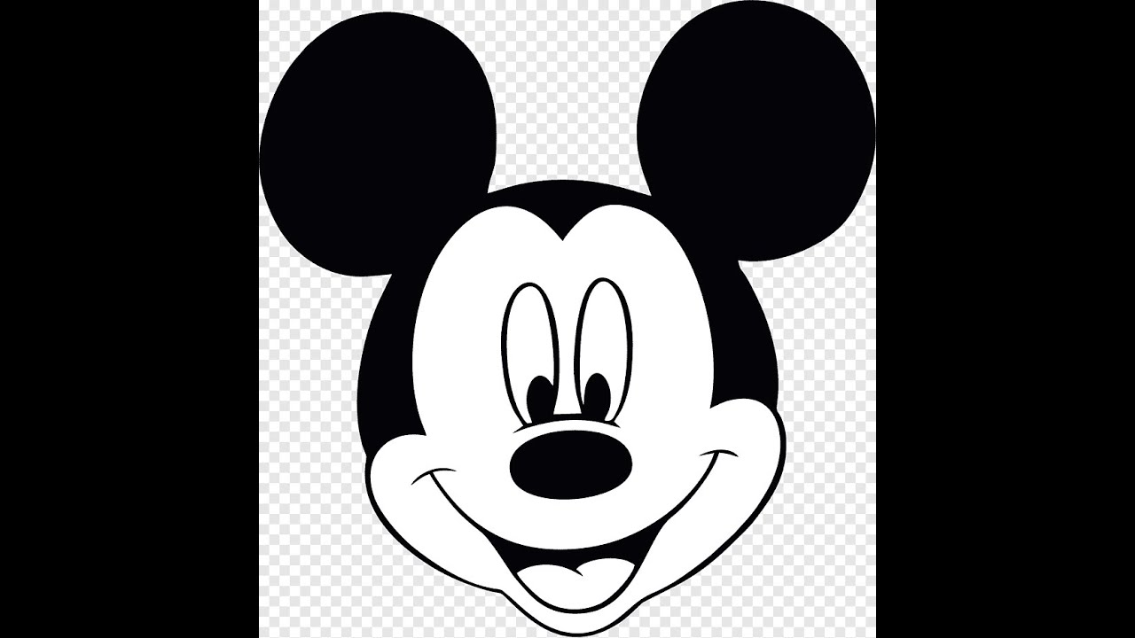 How to draw mickey mouse face