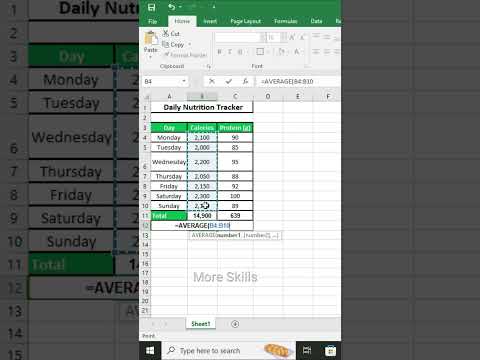 Track Daily Calories Protein in Excel Daily Nutrition Tracker