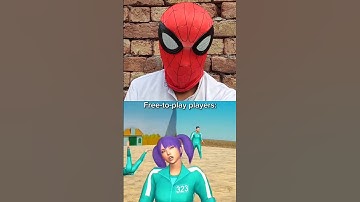 Spider-Man reacts Squid Game palyer Challenge | #spiderman #squidgame #squidgamchallenge #shorts