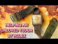 HELPING AN UNLOVED TUDOR by ROLEX 1940s. Restoration dial cleaning crystal scratch removal Tutorial