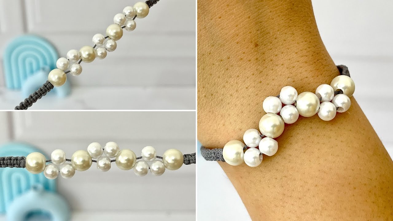 How to Make a Square Knot Macrame Bracelet with Beads | Easy Macrame ...