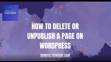 WordPress Beginner: How to Delete or Unpublish a Page