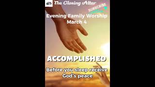 Evening Family Devotion#Family Altar#TimeToMeetWithGod#SacredTime#BibleReading#PrayerAndPraise.