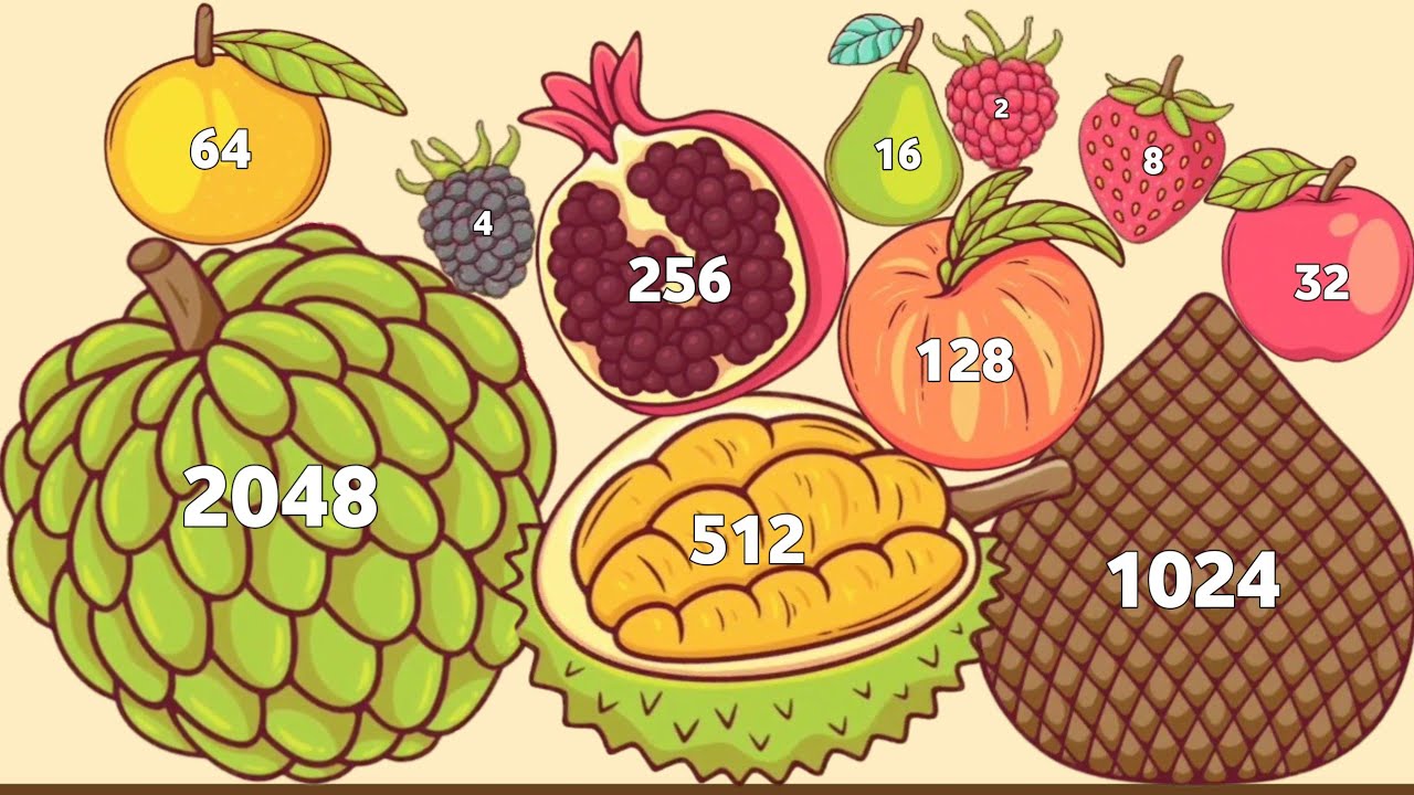 Fruits Merge 3D 2048: Level Up Sugar Apple (ASMR Gameplay, Watermelon Evolution Suika Balls 2048)