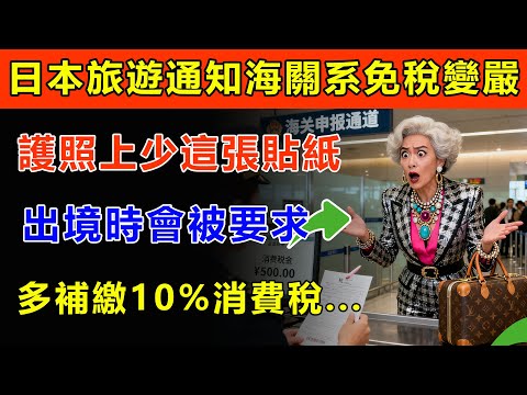 日本旅遊緊急通知海關系統「免稅」變嚴了？ 地勤警告：護照上少了「這張貼紙」或紀錄異常，出境時可能被要求「補繳10%消費稅」！#百科密码 #百科 #生活經驗
