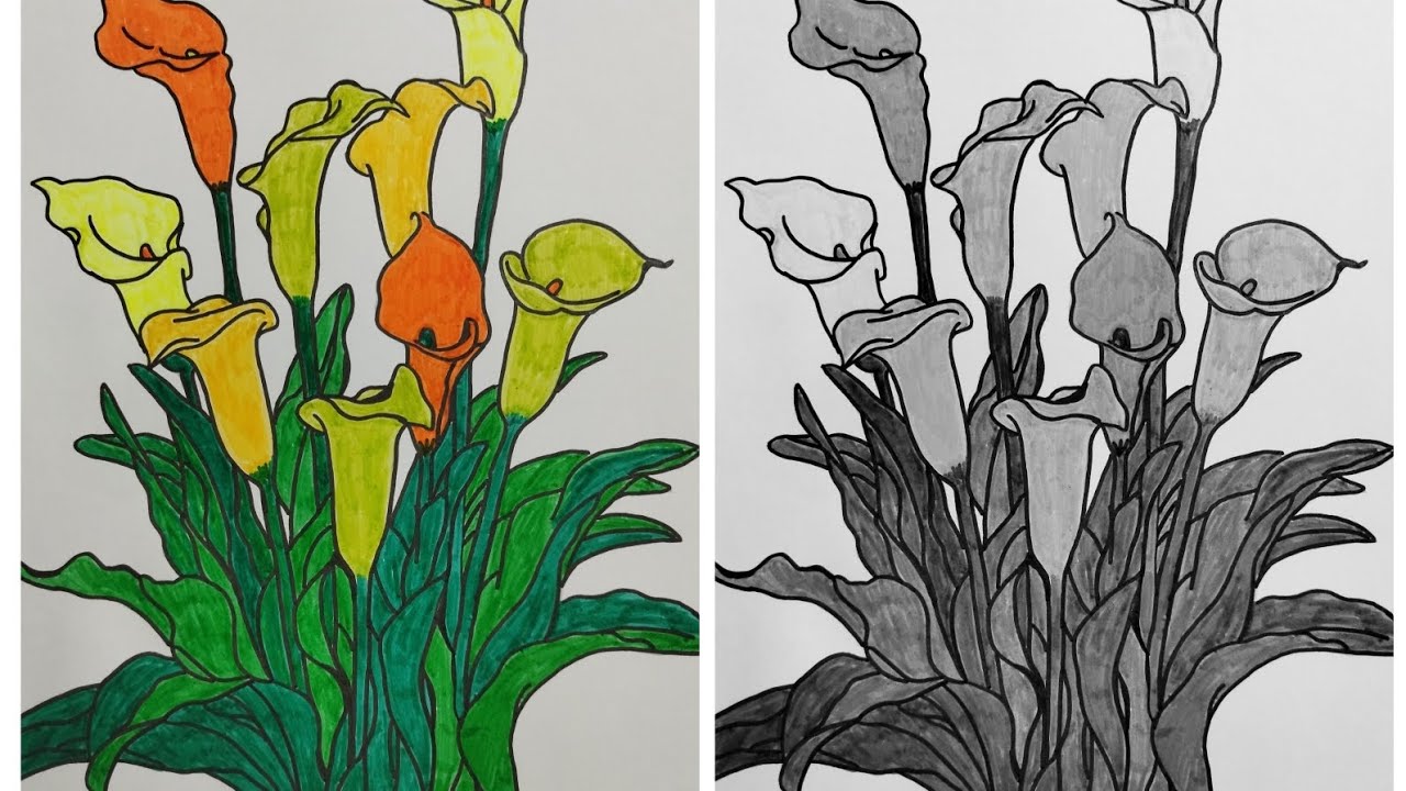 Color whatever is uncolored 🎨🖌️🌚🌝💐 - YouTube
