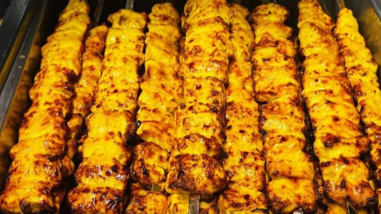 Safran-Hähnchenspieße/ طرز تهیه کباب جوجه به سبک رستورانتی 😋