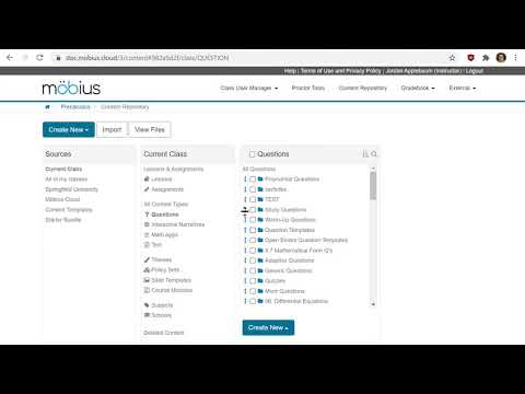 Author a question (Content Repository) | Möbius Video Guides by DigitalEd