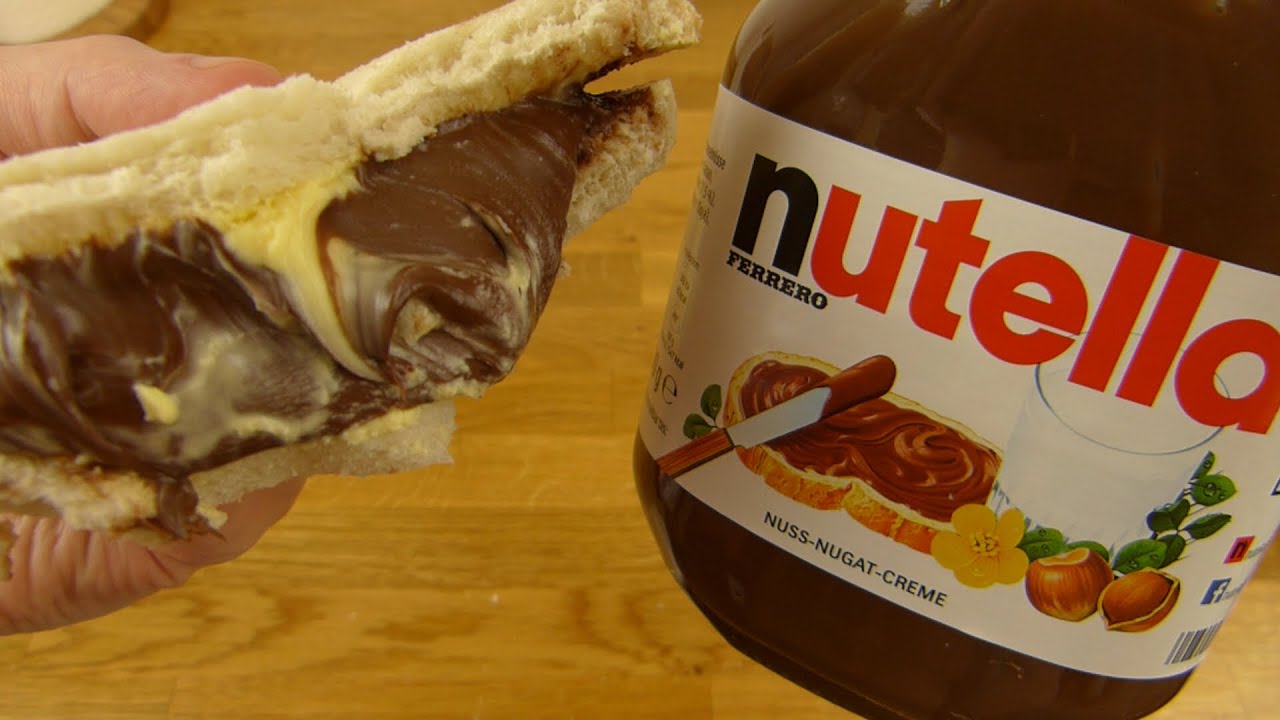 Sandwich Eating Of Nutella - One & (800g) Jar YouTube