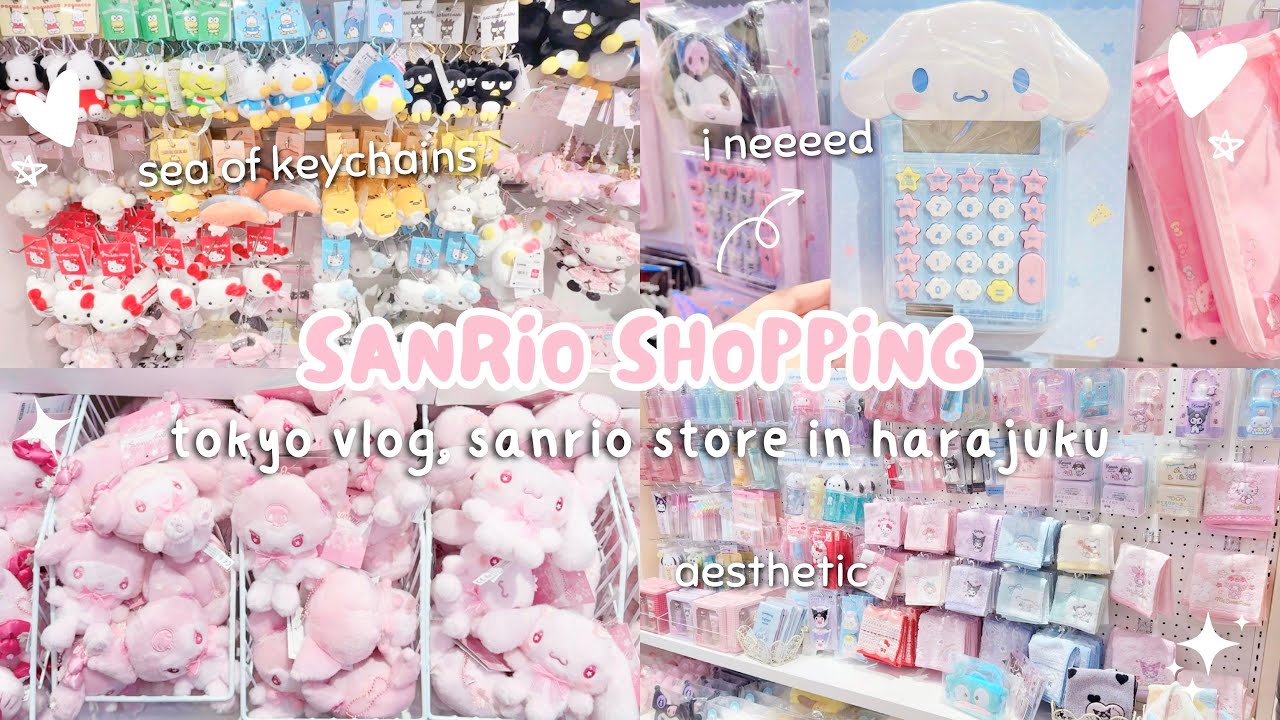 japan vlog 🛒🩷 sanrio shopping in tokyo, harajuku: sanrio cute cube, store tour ♡