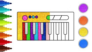 How To Draw Musical Keyboard | Step By Step | Easy Drawing Videos For Kids #howtodraw #drawing