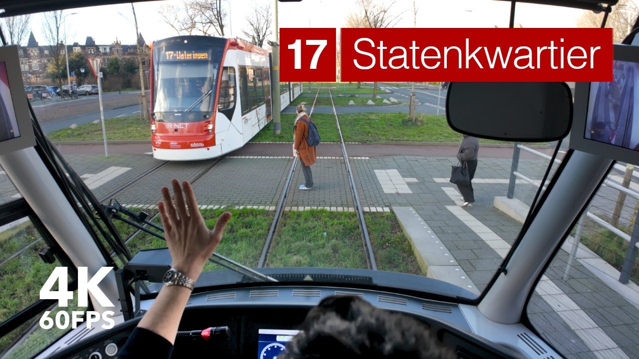 Bright winter's day | 🚊 HTM Line 17 | 🇳🇱 The Hague | 4K Tram Cabview | Siemens Avenio
