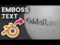 How To Emboss Text Onto Curved Object In Blender - Step By Step