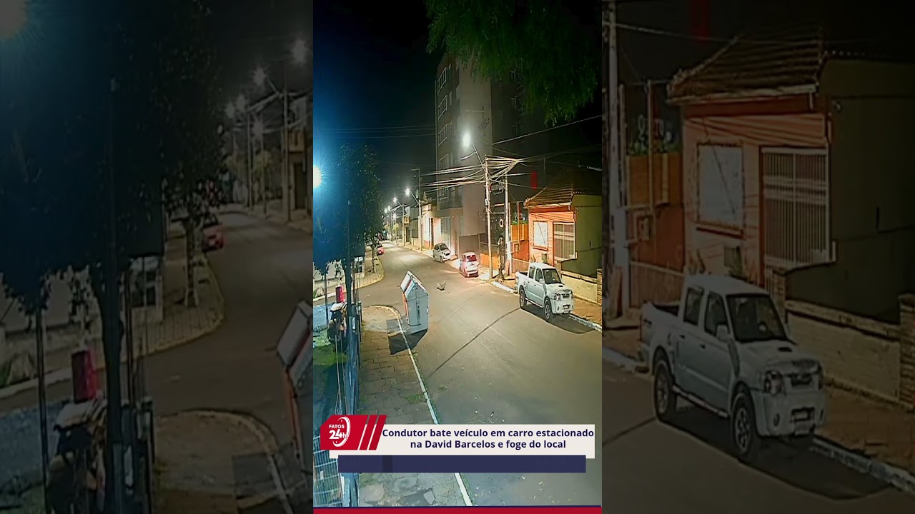 Condutor bate veículo em carro estacionadona David Barcelos e foge do local