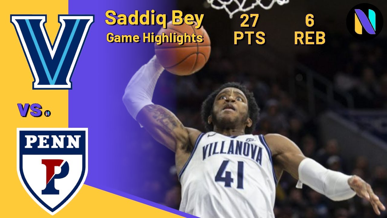 Saddiq Bey Villanova Wildcats 27 PTS 6 REBS vs Pennsylvania Quakers