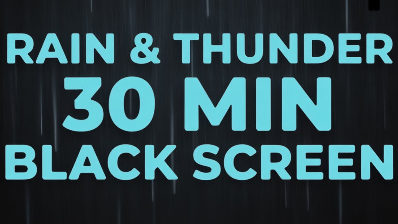Insomnia Calming Rain Black Screen with Natural Thunder 1