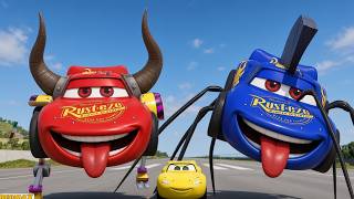 Escape From The Lightning McQueen Giant Robot & Spider | McQueen VS McQueen | Beamng.Drive