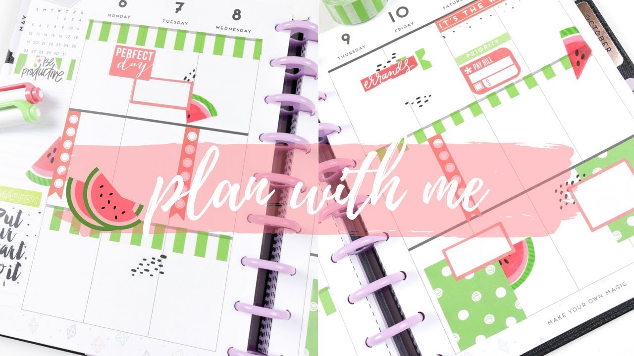 PLAN WITH ME | Watermelon Themed Classic Happy Planner