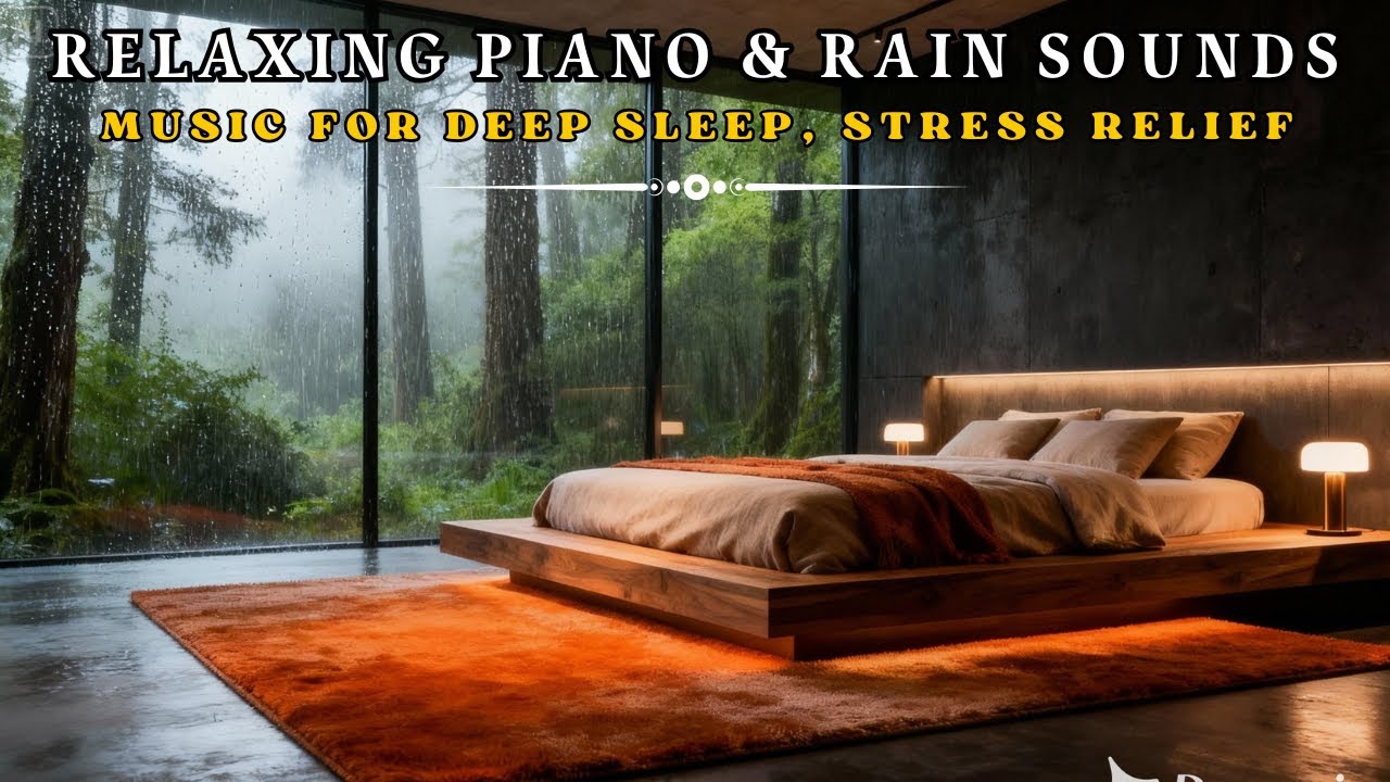 Relaxing Ambience with Rain Sounds and Piano for Deep Focus, Relax and Deep Sleep (2.5 HR)