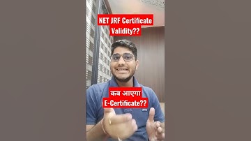 NET JRF CERTIFICATE VALIDITY #shorts #netjrf