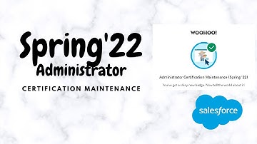 Administrator Certification Maintenance (Spring 