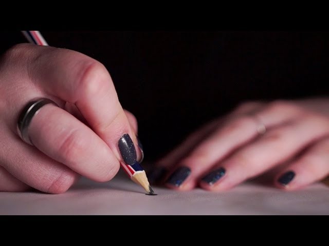 Binaural ASMR. Pencil Doodling & Ear-to-Ear Whispering (Echoing, Latin)