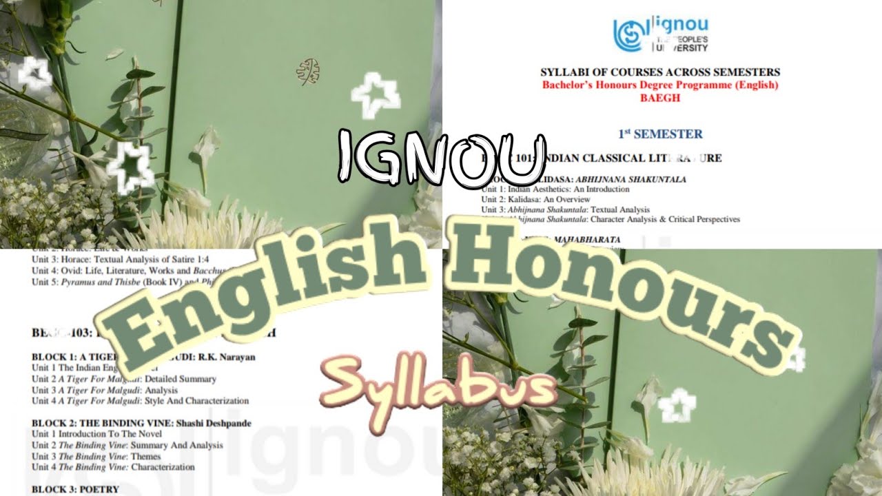 IGNOU 🌱 Syllabus of English Honours BAEGH of compulsory subject for
