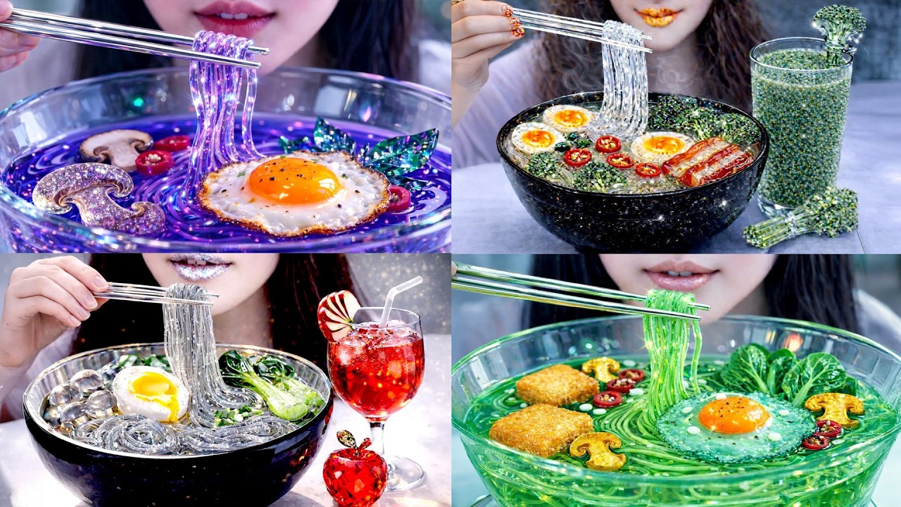 Insane Glass Ramen Colors Compilation 🤯 | Satisfying ASMR Cooking
