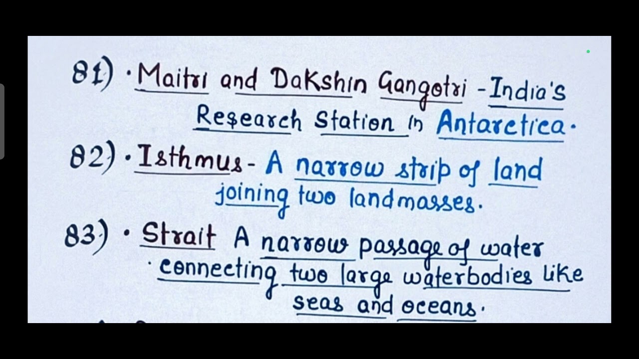Cl.6 Geography NCERT Points Wise (from 81 to 90) for UPSC UPPCS etc ...