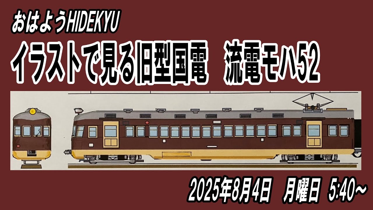 古い希少な鉄道?錠前その２（ボディーに「ＭＯＬＡ」の刻印） Streamlined Moha 52: An illustration of old-style national railway