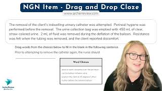 NGN Practice Question: Drag and Drop Cloze
