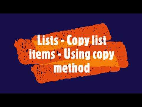 PYTHON - Lists - Copy list items - Using copy method #PythonTips #viral ...