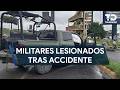 Vuelca unidad de militares en avenida Paseo de los Leones, Monterrey; deja tres lesionados