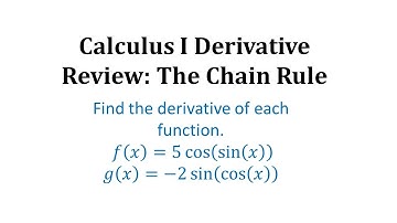 Using the Chain Rule to Find Derivatives of Trigonometric Composite Functions