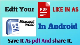 How To Edit A Pdf In Android Phone And Save As a Pdf in Phone. (english) screenshot 5