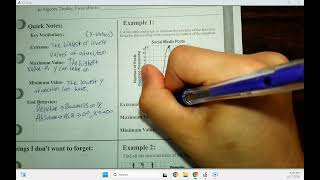 Honors Algebra 2 Notes 8/17/26 - Extrema and End Behavior