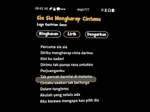 story'wa (lirik lagu) sia sia mengharap cintamu