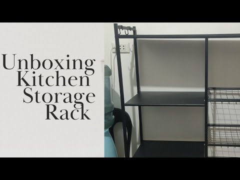 UNBOXING KITCHEN MULTIDIMENSIONAL STORAGE RACK VEGETABLE RACK METAL MULTI-LAYER FROM SHOPEE 