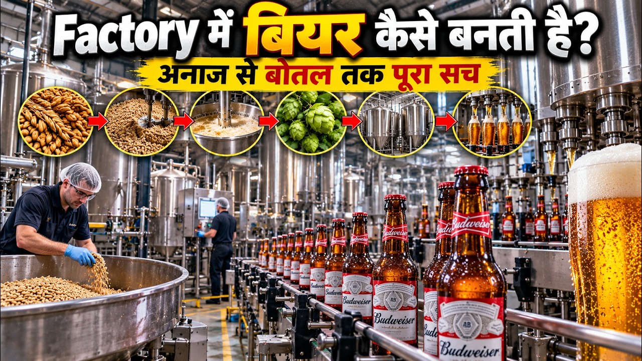 Beer Producing Process Factory में बियर कैसे बनती है? अनाज से बोतल तक पूरा सच Beer Production ...