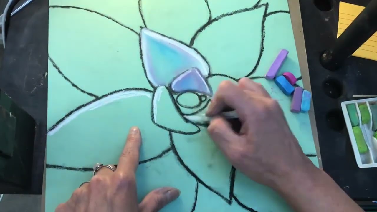 How to Draw Waves with Chalk Pastels 