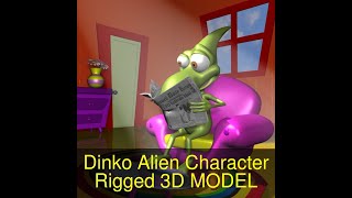 3D Model of Dinko Alien Character Rigged Review