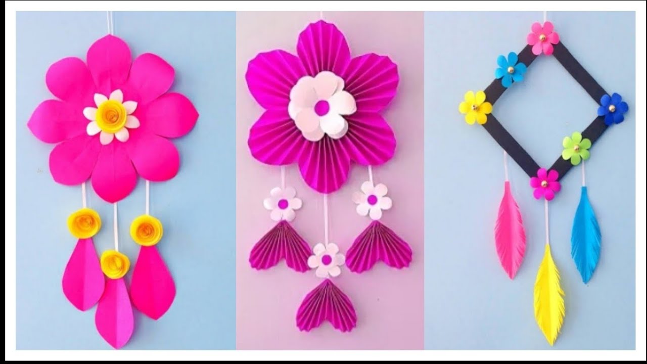 3 types easy and Quick Paper Wall Hanging Ideas / A4 sheet Wall decor