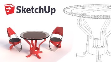 Dining room table design - Sketchup Tutorial - 3d concept furniture