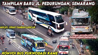 Konvoi Bus Purwodadi Rame di Jalan Pedurungan Semarang, Tambah Mulus Lebar siap untuk Arus Nataru