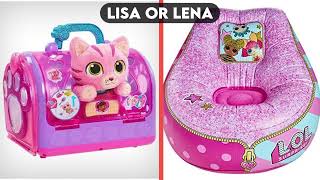 Lisa Or Lena Challenge (👶 Baby Girls Outfits 👼 Toys 👶#new#video part 2