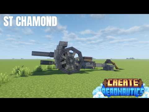 Working WW1 fieldgun in Minecraft (Create Aeronautics)