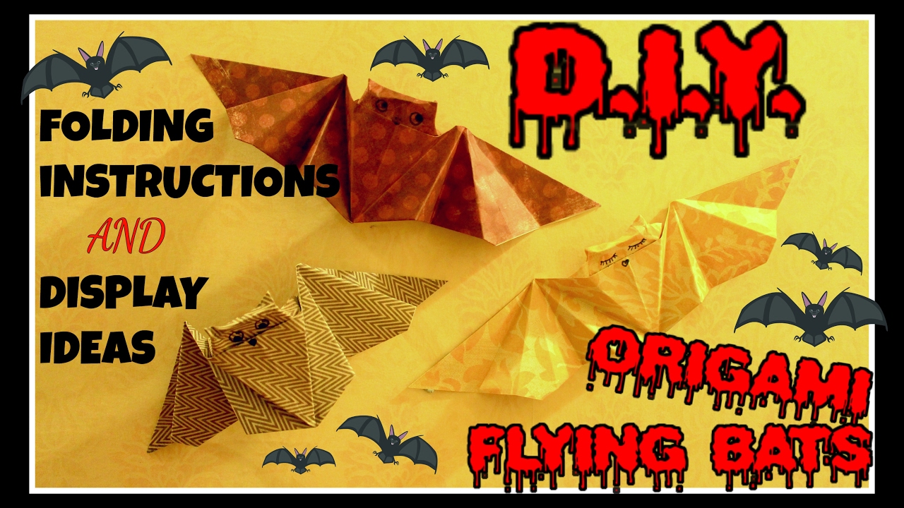 DIY SIMPLE FLYING BAT ORIGAMI Folding Instructions and Display Ideas