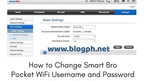How to Change Smart Bro Pocket WiFi Username and Password