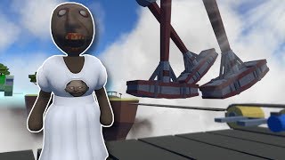 GRANNY TACKLES CRAZY DEATH RUN! - Human Fall Flat Gameplay screenshot 2